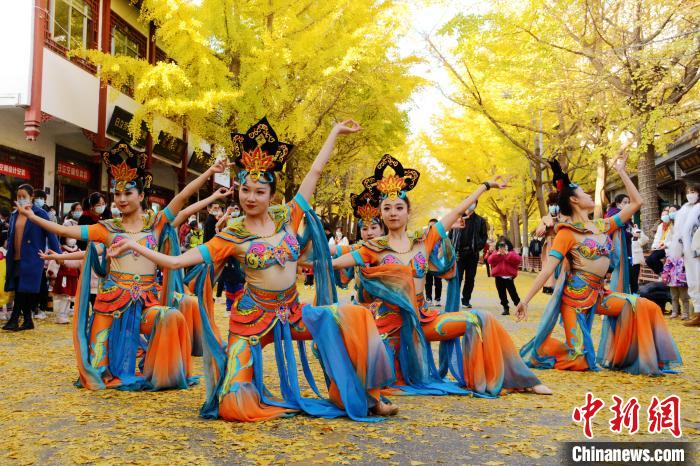 圖為秦州區(qū)文旅局組織的舞蹈隊帶來的舞蹈《絲路》?！∏刂輩^(qū)委宣布供圖