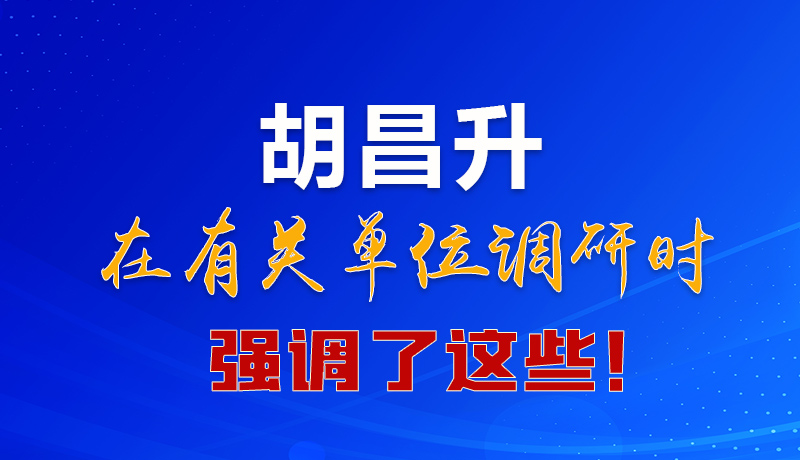 圖解|胡昌升在有關(guān)單位調(diào)研時強調(diào)了這些！