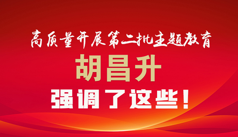 圖解|高質(zhì)量開展第二批主題教育 胡昌升強(qiáng)調(diào)了這些！
