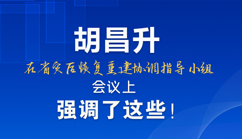 圖解|胡昌升在省災(zāi)后恢復(fù)重建協(xié)調(diào)指導(dǎo)小組會(huì)議上強(qiáng)調(diào)了這些！