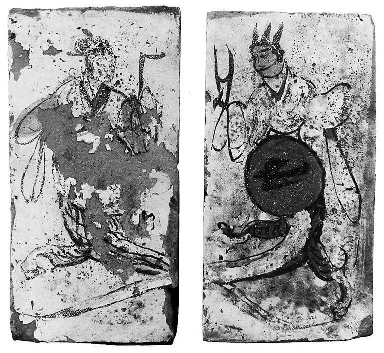 高臺縣博物館藏魏晉墓出土的女媧、伏羲畫像磚