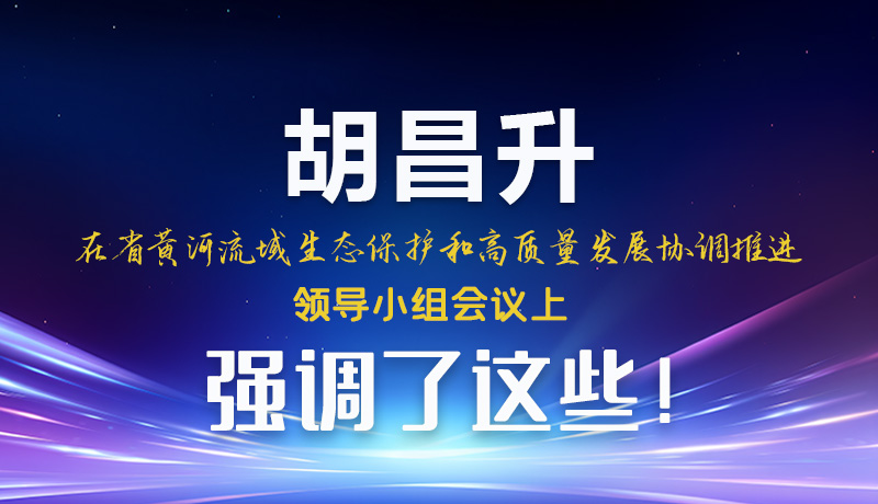 圖解|胡昌升在省黃河流域生態(tài)保護(hù)和高質(zhì)量發(fā)展協(xié)調(diào)推進(jìn)領(lǐng)導(dǎo)小組會(huì)議上強(qiáng)調(diào)了這些！