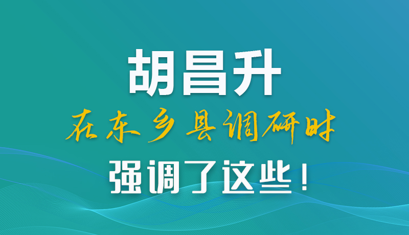 圖解|胡昌升在東鄉(xiāng)縣調(diào)研時強調(diào)了這些！