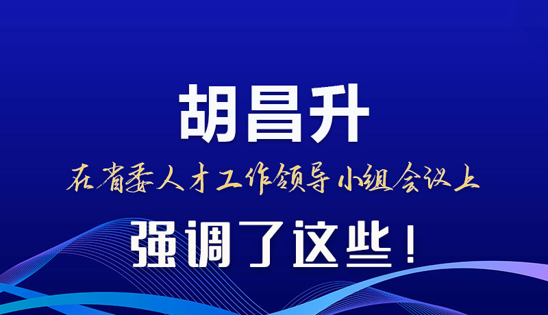 圖解|胡昌升在省委人才工作領(lǐng)導(dǎo)小組會(huì)議上強(qiáng)調(diào)了這些！